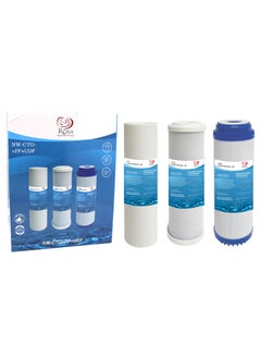 Rosa 3-Stage Water Filter Cartridge Set – PP Sediment, Granular Activated Carbon (UDF), Block Activated Carbon (CTO) – 10" Universal Fit