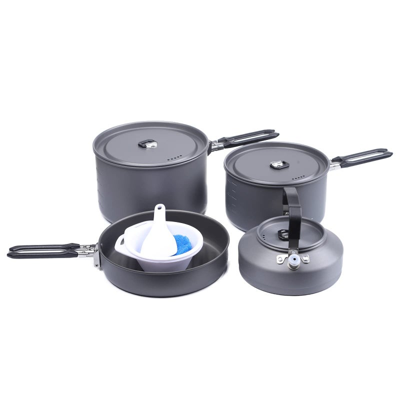 Fire-Maple Feast 4 Piece Camping Cookware Cookware Cookware Kit Outdoor Cookware Set with Pots, Kettle, Saucepans and Spatula for Hiking Fishing Picnic - Image 1