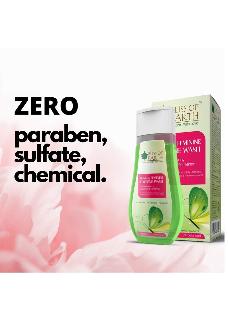 BLISS OF EARTH DailyFresh Feminine Hygiene Wash 110ML Enriched With Bliss of Earth Witch Hazel & Australian Tea Tree Essential Oil  Great For Daily Intimate Care  - Image 3