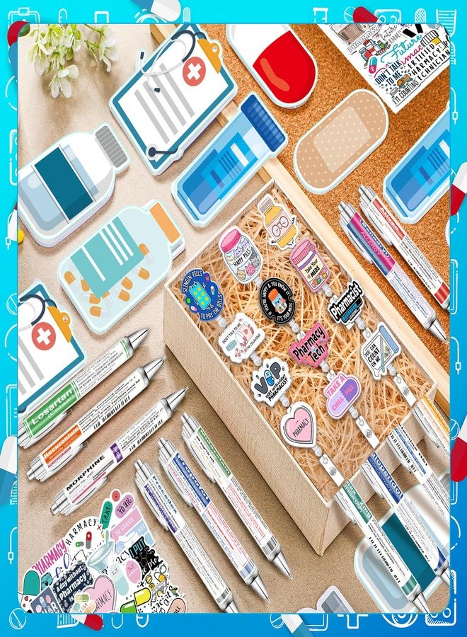 Jiytivity 86 Pcs Pharmacy Technician Gift Include Pharmacy Pens Pharmacist Sticky Notes Badge Reels Stickers for Pharmacist Gifts Set Doctor Nurses Week Medical Assistant Technician Clinic Supplies - Image 4