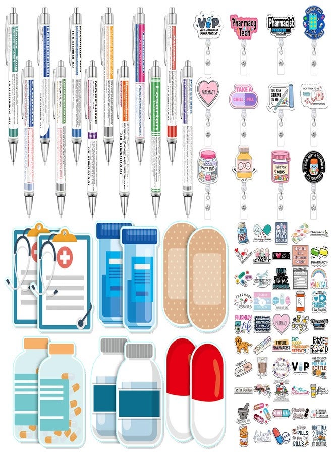 Jiytivity 86 Pcs Pharmacy Technician Gift Include Pharmacy Pens Pharmacist Sticky Notes Badge Reels Stickers for Pharmacist Gifts Set Doctor Nurses Week Medical Assistant Technician Clinic Supplies - Image 1
