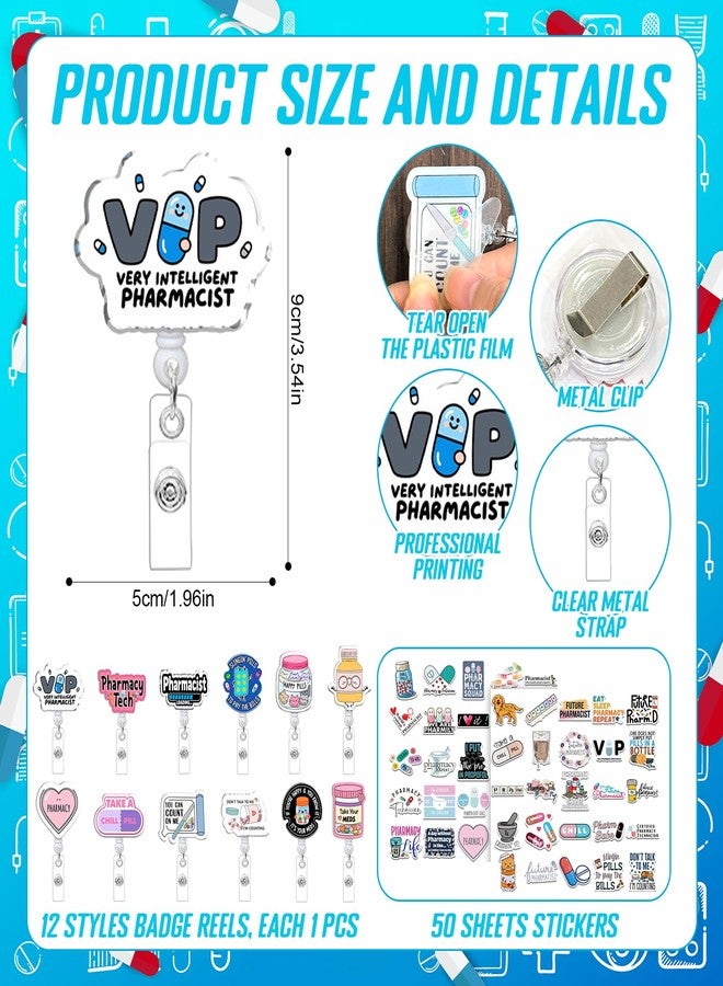 Jiytivity 86 Pcs Pharmacy Technician Gift Include Pharmacy Pens Pharmacist Sticky Notes Badge Reels Stickers for Pharmacist Gifts Set Doctor Nurses Week Medical Assistant Technician Clinic Supplies - Image 3