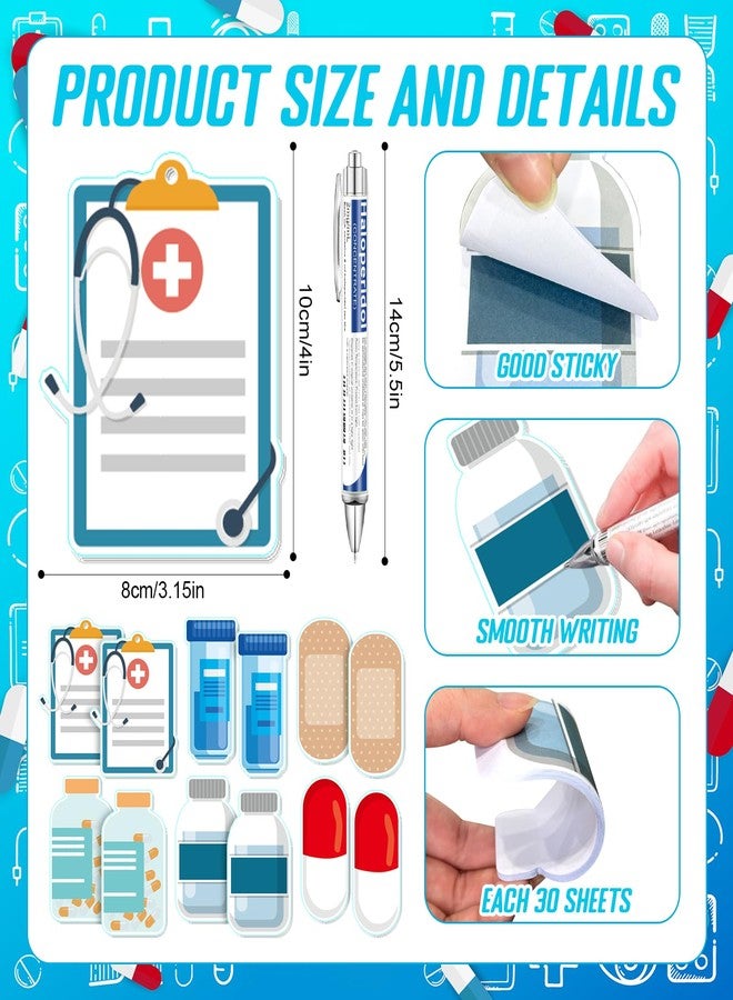 Jiytivity 86 Pcs Pharmacy Technician Gift Include Pharmacy Pens Pharmacist Sticky Notes Badge Reels Stickers for Pharmacist Gifts Set Doctor Nurses Week Medical Assistant Technician Clinic Supplies - Image 2