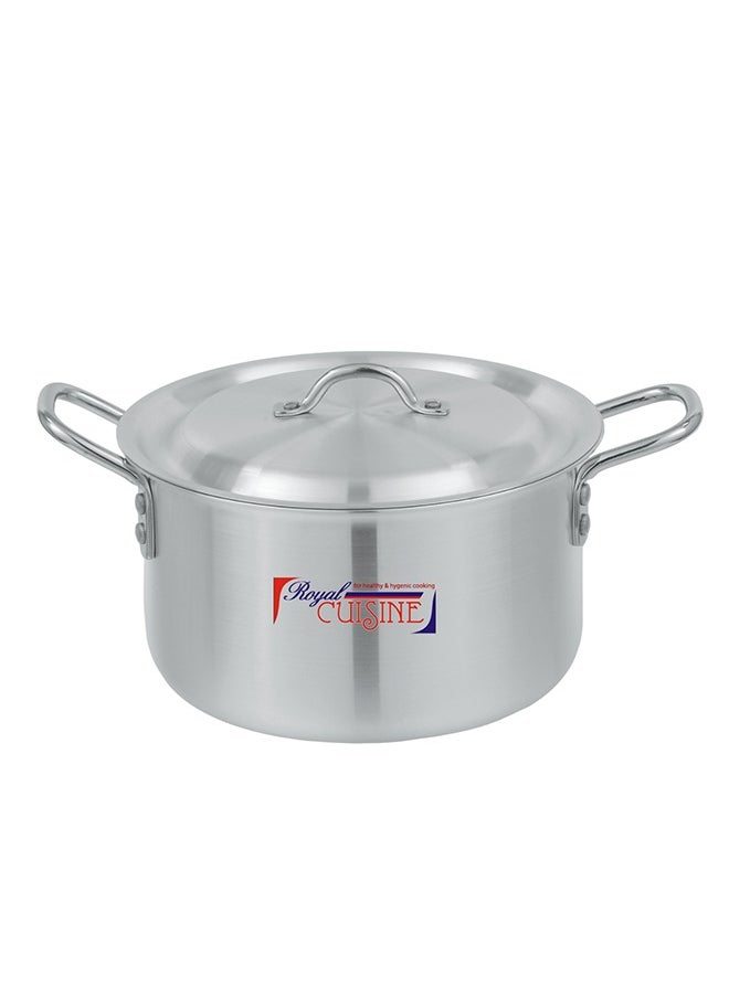 Royal Cuisine - Royal Cuisine Aluminium Cookware Set 1x5 – 5 Pcs Stock Pot Set with Lids, Durable High-Grade Aluminium, Shiny Metal Finish, Dishwasher Safe, Stackable Design, Sizes 18-28 cm (2.7-9.4 Ltr),Cooking Pot - Image 1