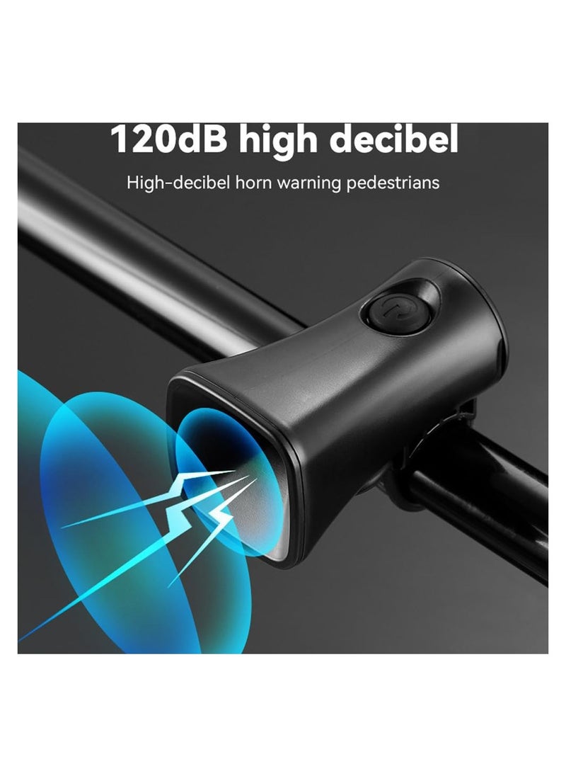 SYOSI - Electric Bike Horn, 120dB Electronic Bicycle Bell with 300mAh Button Battery, IPX4 Waterproof, Loud Bike Bell for Adults/Kids Mountain Bike Scooters Handlebar Adjustable, Cycling Alarm Loud Horn - Image 1