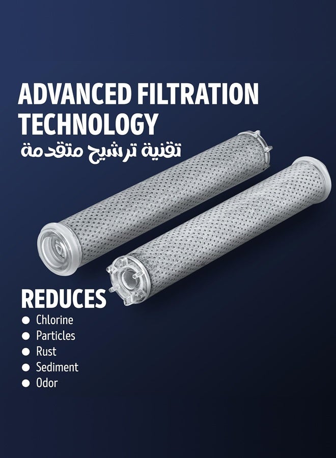 Shower Filter Refill 2 Pack, Hard Water Replacement Cartridges, Removes Chlorine & Heavy Metals, 1-Min Easy Install, Fits ONLY 2.8D x 5.5W x 15H cm Tripletic FZC Shower Head - Image 4