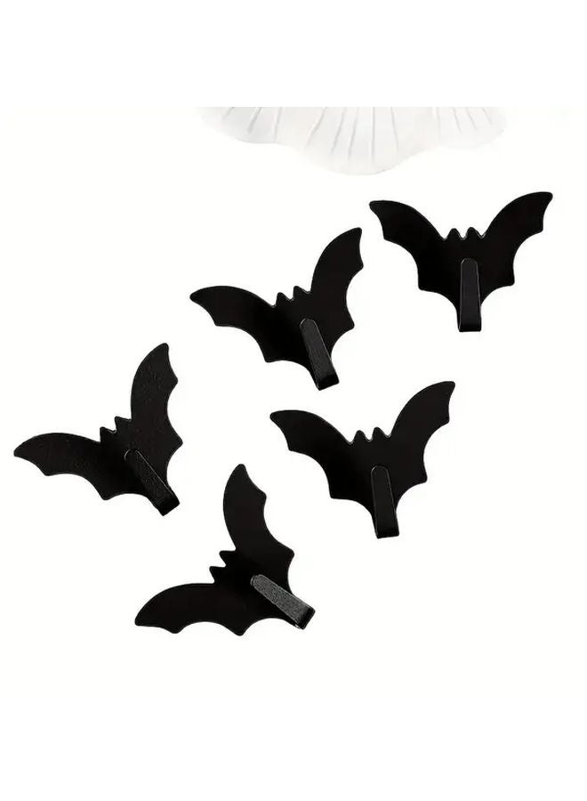 5 Bat Hooks Adhesive No Drill Wall Hooks For Halloween Decor And Storage - Image 1