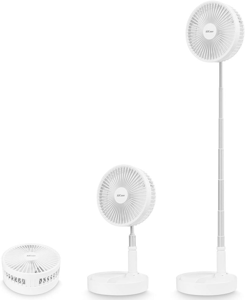 AICase Remote Control fan/Height Adjustable Standing Fan,Foldable and Portable Floor Fan 4 Speeds Super Quiet 7200mAh Rechargeable Battery Mini USB Fan for Home Outdoor and Office - Image 1