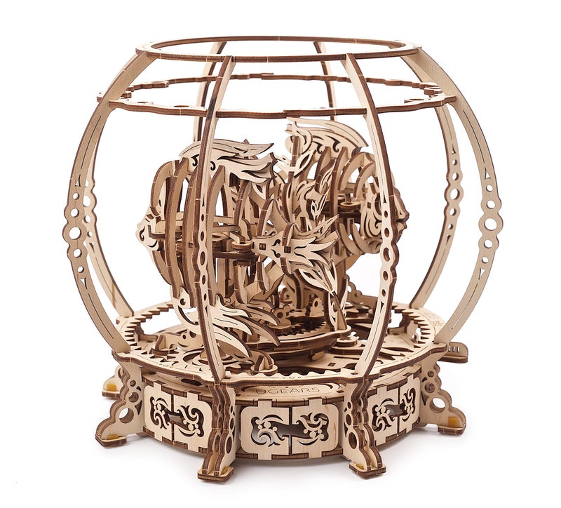 UGEARS مجسمات 3D ميكانيكية من UGEARS - فكرة ألغاز خشبية 3D إبداعية - مجموعة نموذج حوض السمك الخشبي - لغز خشبي فريد - ألغاز 3D لمجموعة بناء البالغين والأطفال - Image 2