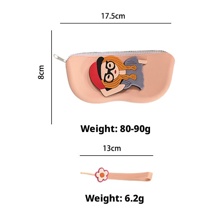 Silicone Eyeglass Case Portable with Zipper - Image 4