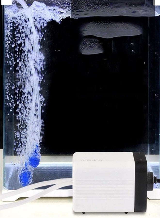 KSH STORE مضخة هواء لحوض السمك من متجر KSH ®، 4 واط، مخرجان، 1.5 لتر/دقيقة، مع أنبوب هواء وحجر، تشغيل هادئ، سعة خزان 300 لتر (CT-202) - Image 4