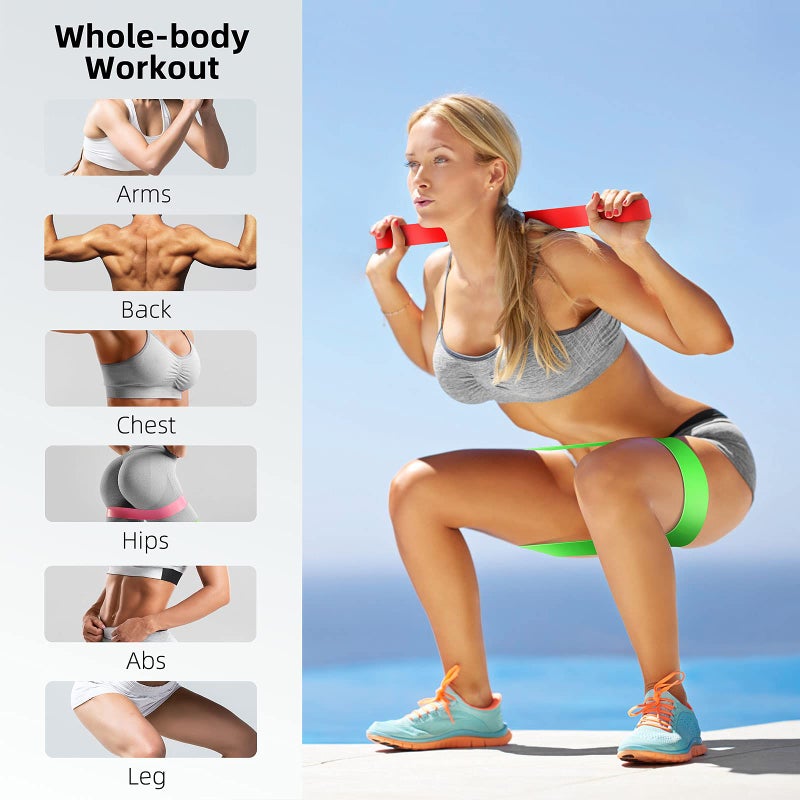 RenoJ Resistance Bands, Exercise Workout Bands for Women and Men, 5 Set of Stretch Bands for Booty Legs - Image 4
