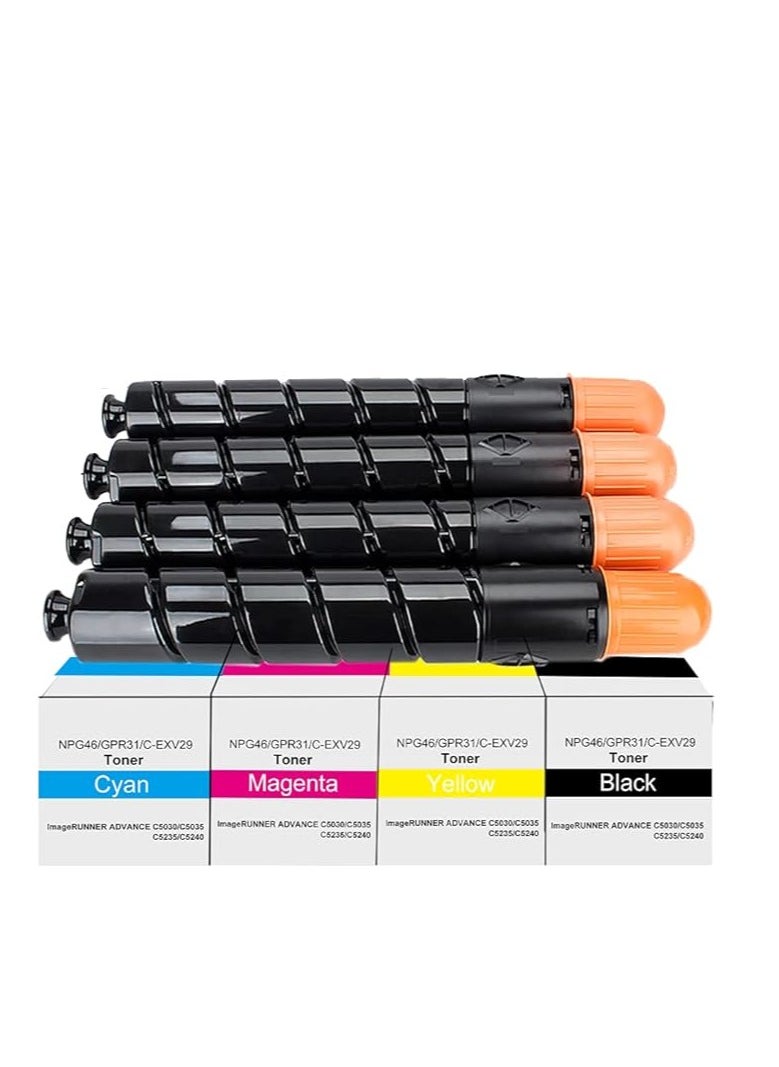 Terabyte C-EXV29 / NPG46 / GPR31 Premium Quality Toner Cartridges for Canon IR Advance C5030 C5035 C5235 C5240 (Black Cyan Yellow Magent)  - Image 1