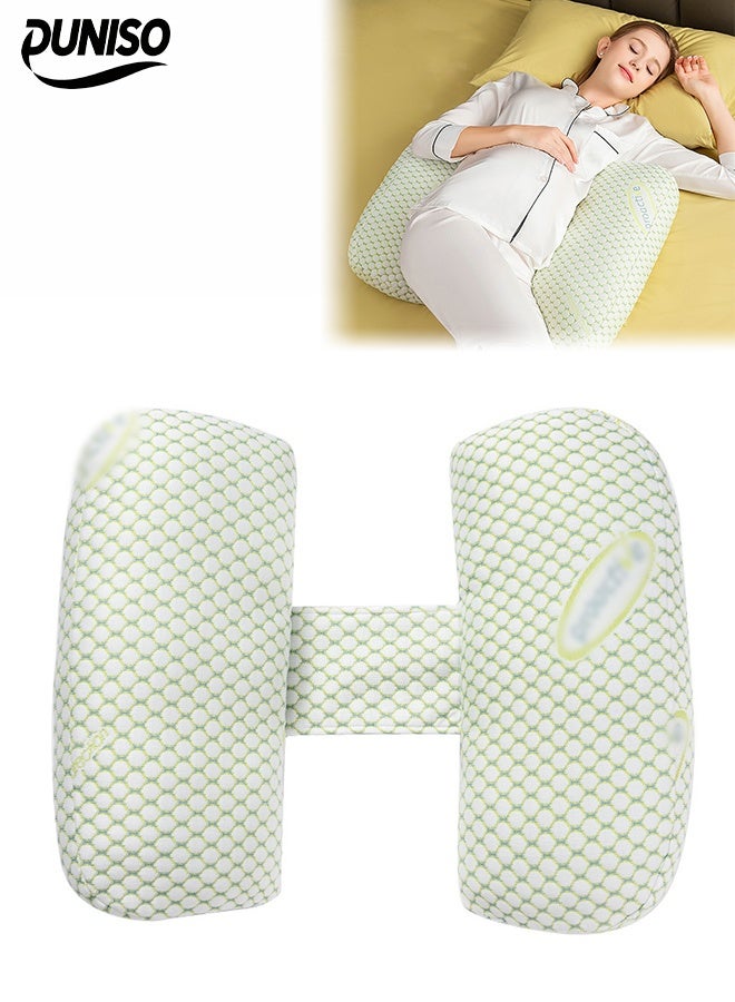 DUNISO Maternity Pillow for Sleeping, Rectangular Enlarged and Widened Maternity Pillow，Super Soft and Comfortable Side Sleeping Support for Back, Belly, and Legs for Pregnant Women, Pregnancy Pillow with Detachable and Adjustable Pillow Cover，Rosen Green  - Image 1