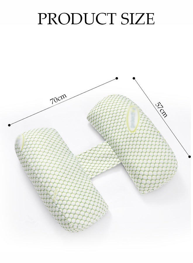 DUNISO Maternity Pillow for Sleeping, Rectangular Enlarged and Widened Maternity Pillow，Super Soft and Comfortable Side Sleeping Support for Back, Belly, and Legs for Pregnant Women, Pregnancy Pillow with Detachable and Adjustable Pillow Cover，Rosen Green  - Image 2