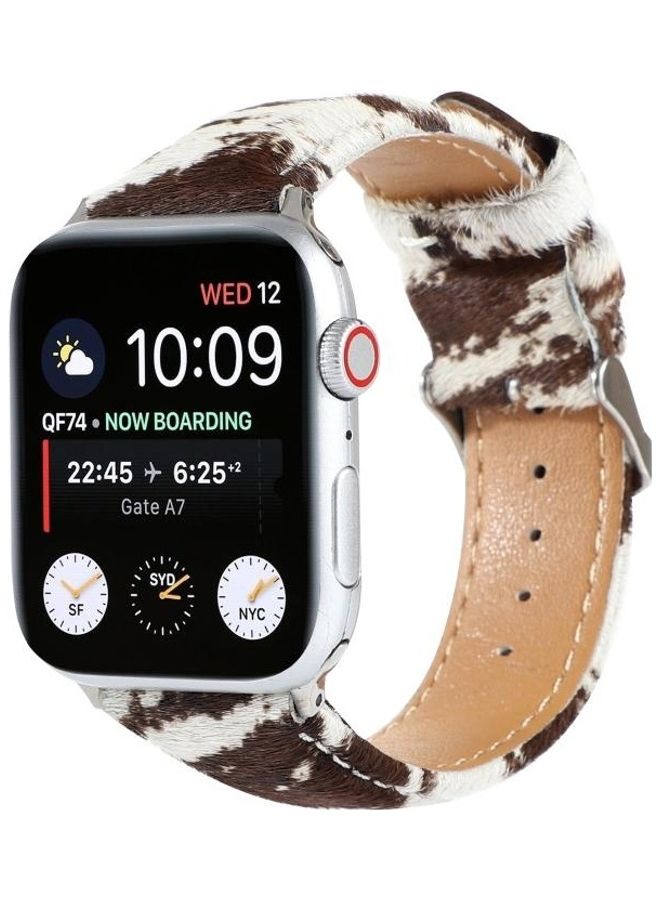 NIBEMINENT Printed Leather Watch Strap For Apple Series 7 45mm/6 & SE 5 4 44mm/3 2 1 42mm Multicolour - Image 3