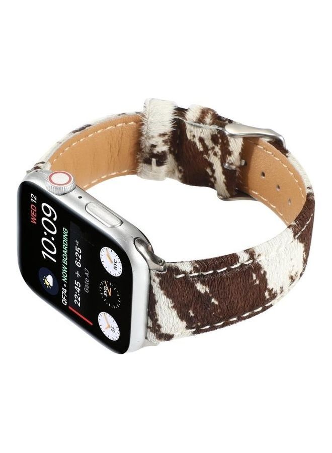 NIBEMINENT Printed Leather Watch Strap For Apple Series 7 45mm/6 & SE 5 4 44mm/3 2 1 42mm Multicolour - Image 5