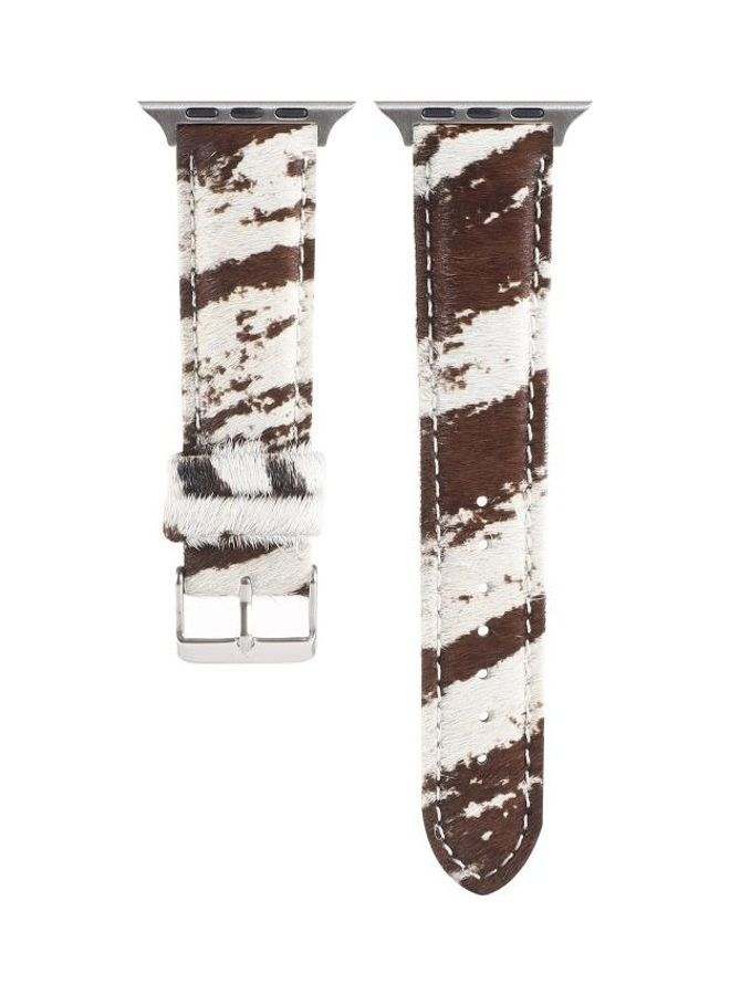 NIBEMINENT Printed Leather Watch Strap For Apple Series 7 45mm/6 & SE 5 4 44mm/3 2 1 42mm Multicolour - Image 2