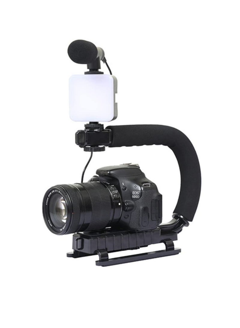 ELTRAZONE Video Tripod Set with LED Light Microphone Video Recording Kit for Smartphone Vlog Photography Set, Microphone Phone Holder for Smartphone Camera Vlogging Video Recording - Image 1