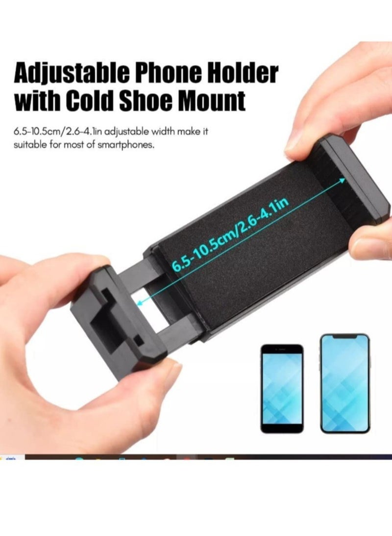 ELTRAZONE Video Tripod Set with LED Light Microphone Video Recording Kit for Smartphone Vlog Photography Set, Microphone Phone Holder for Smartphone Camera Vlogging Video Recording - Image 5