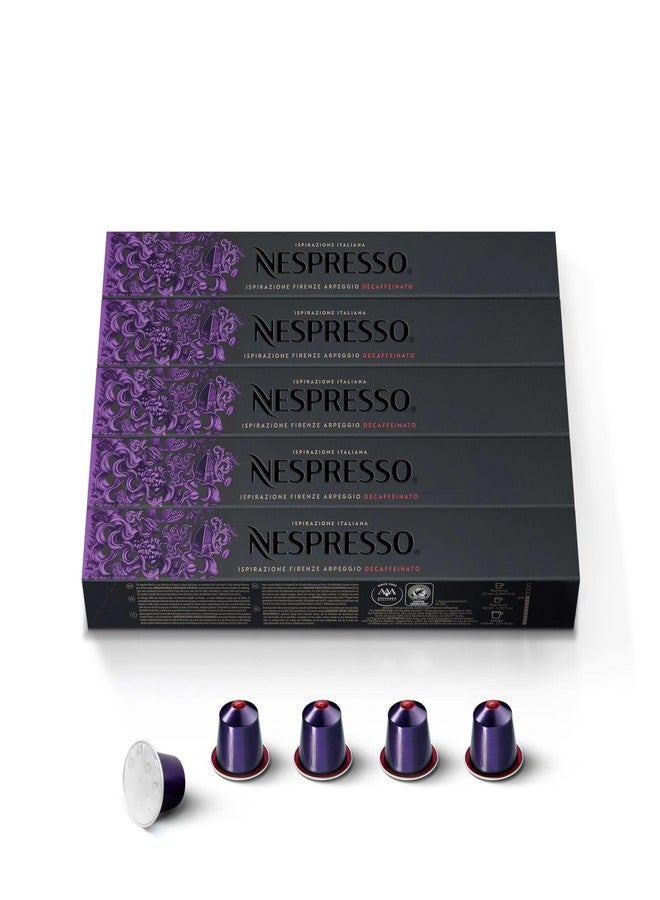 Nespresso Capsules Original Line, Arpeggio Decaffeinato, Dark Roast Coffee, 50-Count Coffee Pods - Image 1