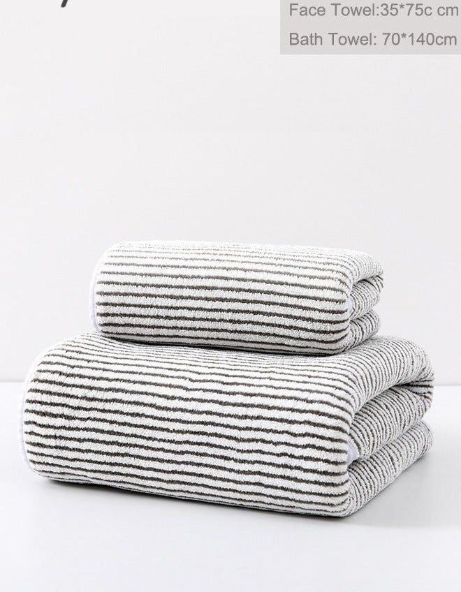 2Pcs Coral Fleece Bath Towel Set, Quick Dry Super Absorbent, Large Bath Towel 70x140cm + Face Towel 35x75cm