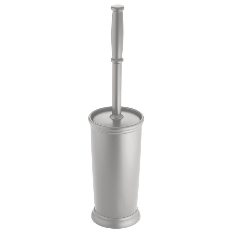 iDesign Kent Toilet Bowl Brush and Holder for Bathroom Storage Gray