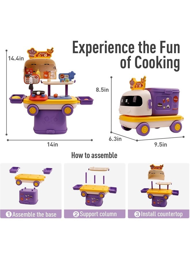 30PCS Kitchen Pretend  Kitchen Cookware Set Toy Kitchen Pretend Play Toy Kids Kitchen Pretend Play Toys Set Kitchen Toy Car Children's Playhouse Kitchen Cutlery Table Toys Multi-Function Kids Educational Toys For Boys Girls Kids  - Image 2