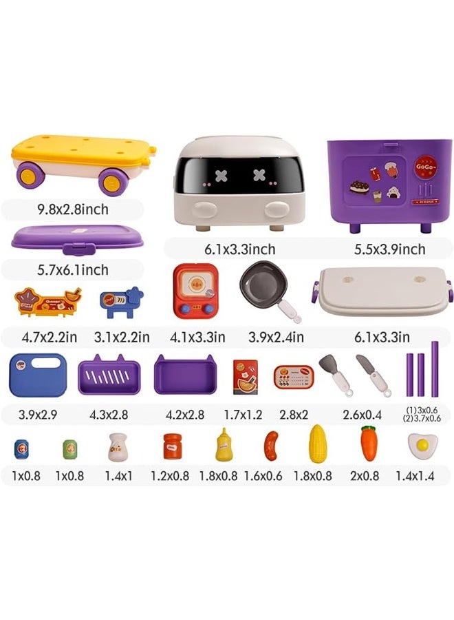 30PCS Kitchen Pretend  Kitchen Cookware Set Toy Kitchen Pretend Play Toy Kids Kitchen Pretend Play Toys Set Kitchen Toy Car Children's Playhouse Kitchen Cutlery Table Toys Multi-Function Kids Educational Toys For Boys Girls Kids  - Image 3