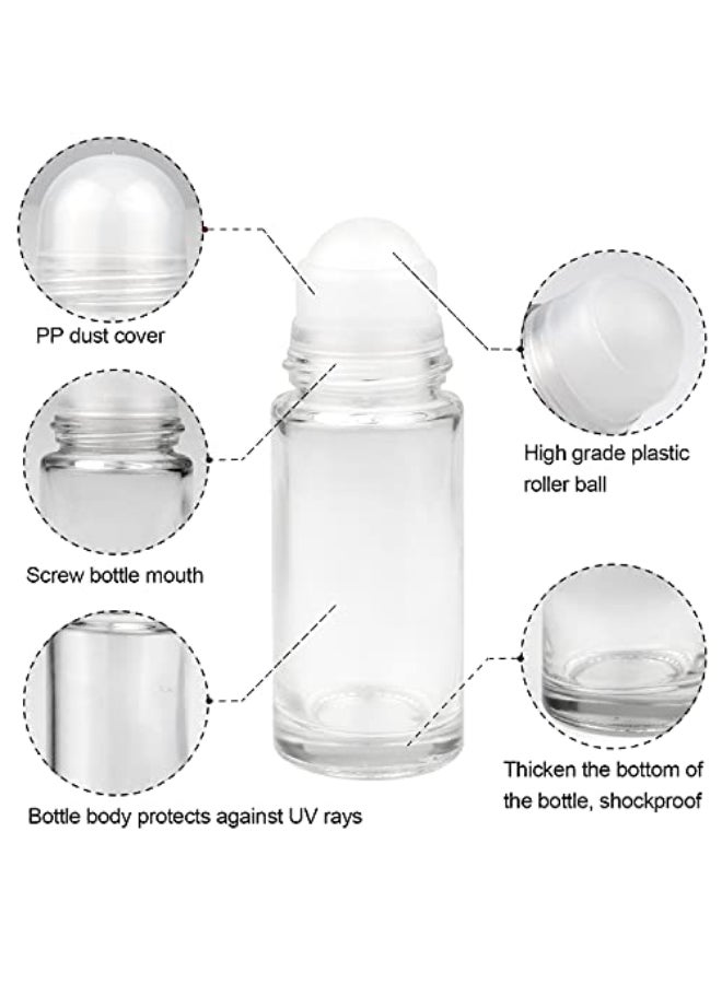 Wresty 4 Pcs 50ml17oz Rollon Deodorant Bottles Perfume Essential Oil Roller Bottles DIY Travel Deodorant Container With Plastic Roller BallClear Cap - Image 4