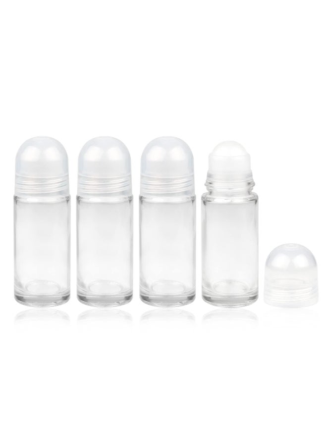 Wresty 4 Pcs 50ml17oz Rollon Deodorant Bottles Perfume Essential Oil Roller Bottles DIY Travel Deodorant Container With Plastic Roller BallClear Cap - Image 3