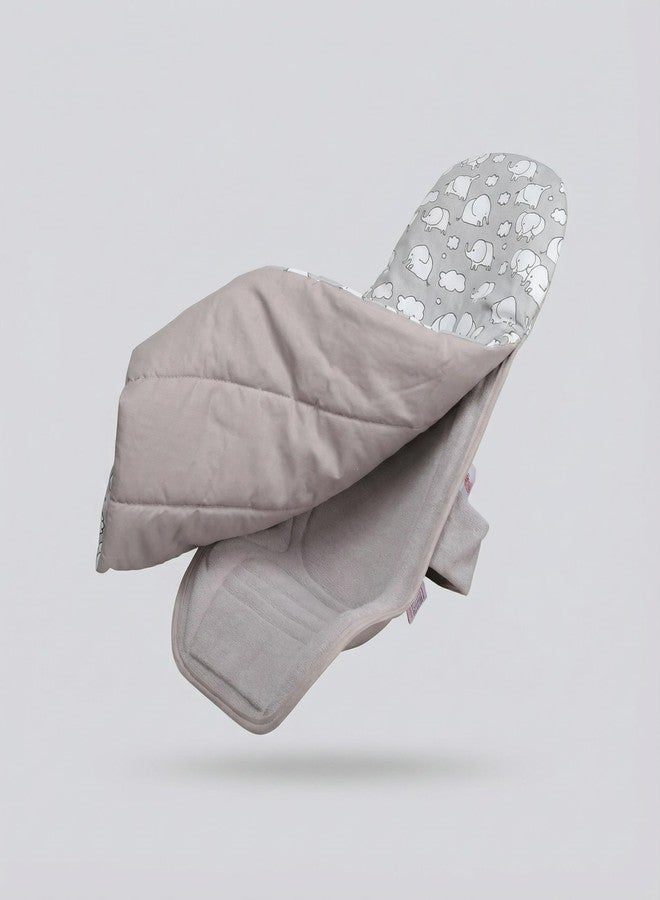 HOOPA 2-in-1 Infant Carrier for Newborn (0–4 Months) | Reclined Carrying & Breastfeeding Support | Strong Back Support | Indoor & Outdoor Use | Feeding Pillow | Nursing pad | Grey - Image 5
