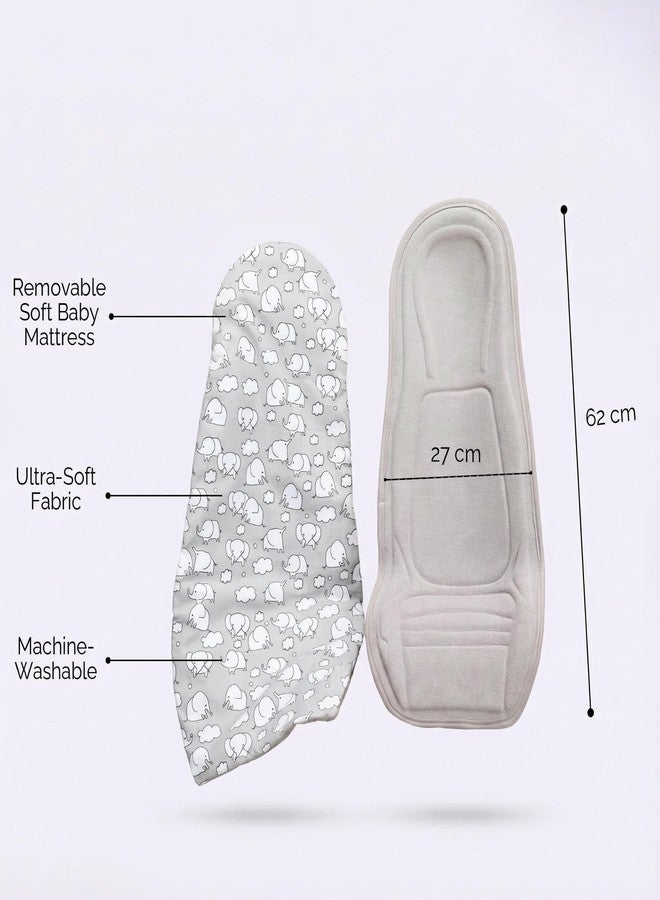 HOOPA 2-in-1 Infant Carrier for Newborn (0–4 Months) | Reclined Carrying & Breastfeeding Support | Strong Back Support | Indoor & Outdoor Use | Feeding Pillow | Nursing pad | Grey - Image 3