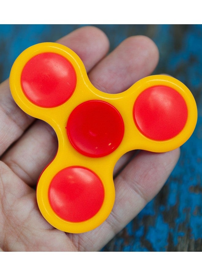 Premsons® Hand Spinner Desk Toy - High Speed Smooth Finger Spin Sensory Fidget Stress Relief Game Play for Kids & Adults - Birthday Party Gift - Plastic - Yellow & Orange - Image 4