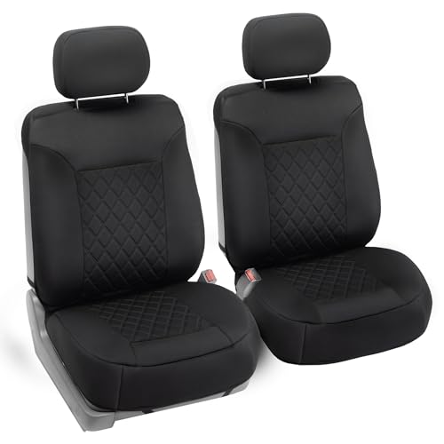 FH Group Car Seat Cover Cushion 2 Pack Seat Covers for Cars Trucks SUV Solid Black Neosupreme Car Seat Cushions Waterproof Car Seat Cover Cushion Universal Fit Car Seat Protector