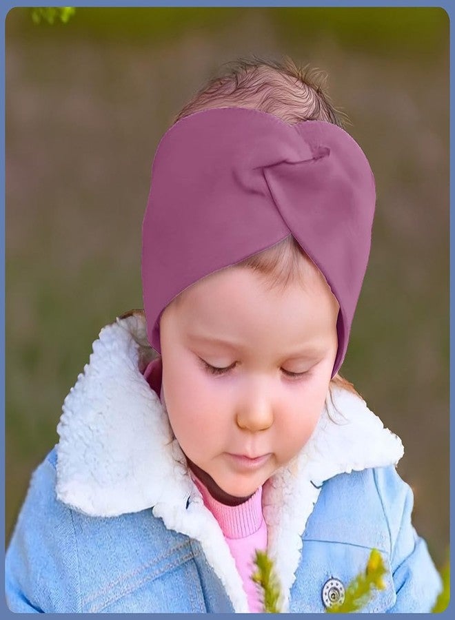 SYGA Pack Of 3 Baby Headbands Soft Nylon Cross Strechable Hairbands For Newborn Infant Toddlers Kids 0-3 Year (Red-Purple-Coffee) - Image 2