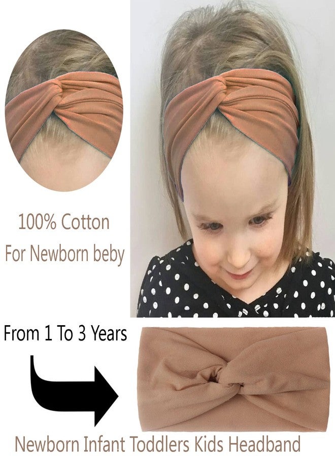 SYGA Pack Of 3 Baby Headbands Soft Nylon Cross Strechable Hairbands For Newborn Infant Toddlers Kids 0-3 Year (Red-Purple-Coffee) - Image 4
