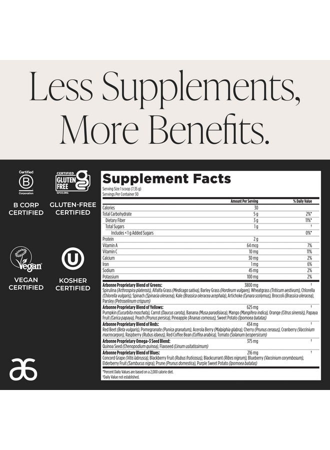 Arbonne BeWell Superfood Greens Powder - Health Supplement Powder Made from a Variety of Fruits and Vegetables, Organic Green Juice Supplement, 7.8 oz - Image 5