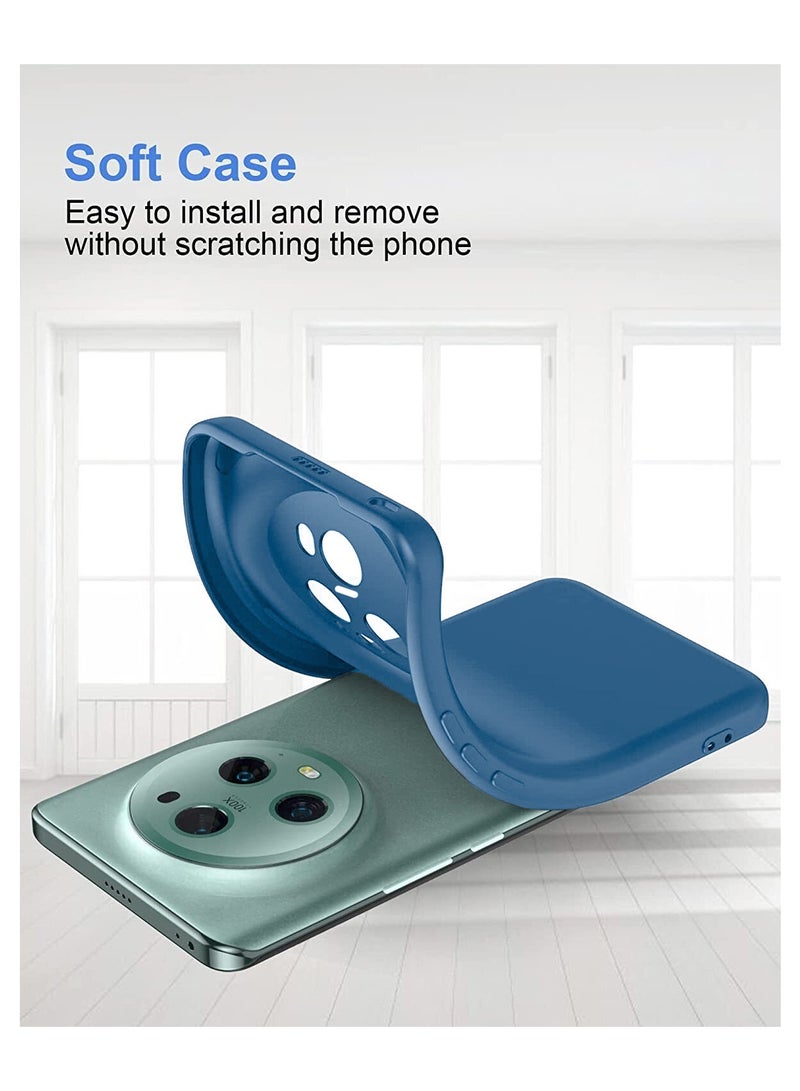 دبليو تيك غطاء جراب هاتف TPU رفيع للغاية من السيليكون السائل لهاتف Honor Magic 5 Pro 5G 2023 باللون الأزرق الداكن - Image 4