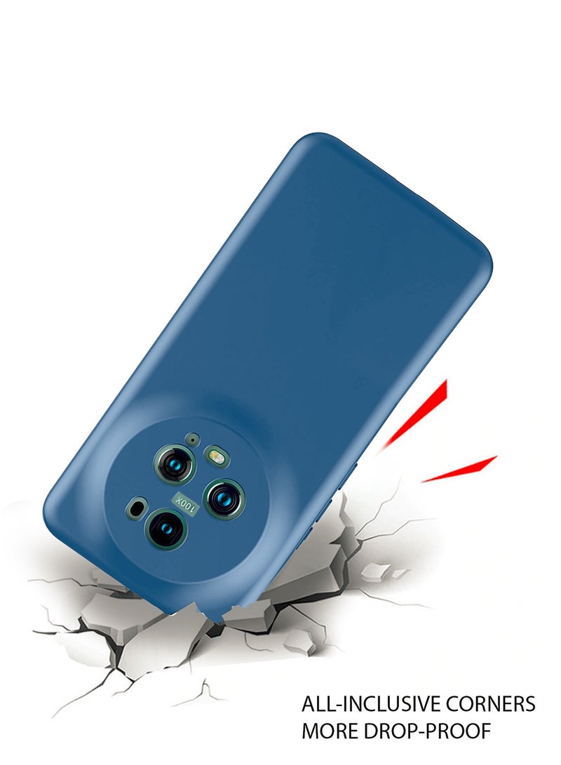 دبليو تيك غطاء جراب هاتف TPU رفيع للغاية من السيليكون السائل لهاتف Honor Magic 5 Pro 5G 2023 باللون الأزرق الداكن - Image 5