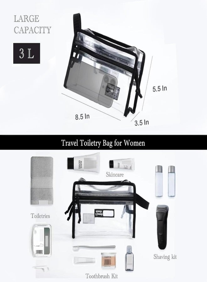 RE ROUGH ENOUGH Rough Enough Clear Travel Cosmetic Bag Toiletry Makeup Bags for Women Men Skincare Essentials Transparent Pouch Organizer with Handle - Image 3