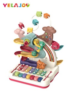 YelaJoy 7 In 1 Piano Baby Early Teaching Eight Tone Piano Toy Multi Functional  Track Sliding Toys  - Image 1