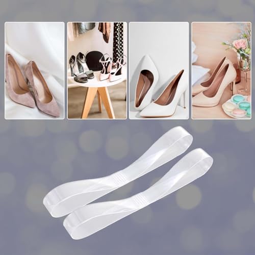 Apausvcm 10 Pairs Transparent Invisible High Heel Shoe Straps, Elastic Shoe Straps for High Heels Silicone Ankle Anti Loose Shoe Laces Straps for Holding Loose High - Image 4