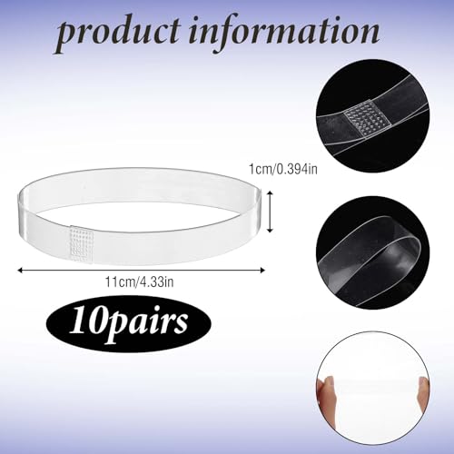 Apausvcm 10 Pairs Transparent Invisible High Heel Shoe Straps, Elastic Shoe Straps for High Heels Silicone Ankle Anti Loose Shoe Laces Straps for Holding Loose High - Image 2