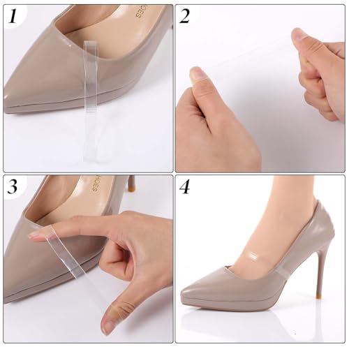 Apausvcm 10 Pairs Transparent Invisible High Heel Shoe Straps, Elastic Shoe Straps for High Heels Silicone Ankle Anti Loose Shoe Laces Straps for Holding Loose High - Image 5