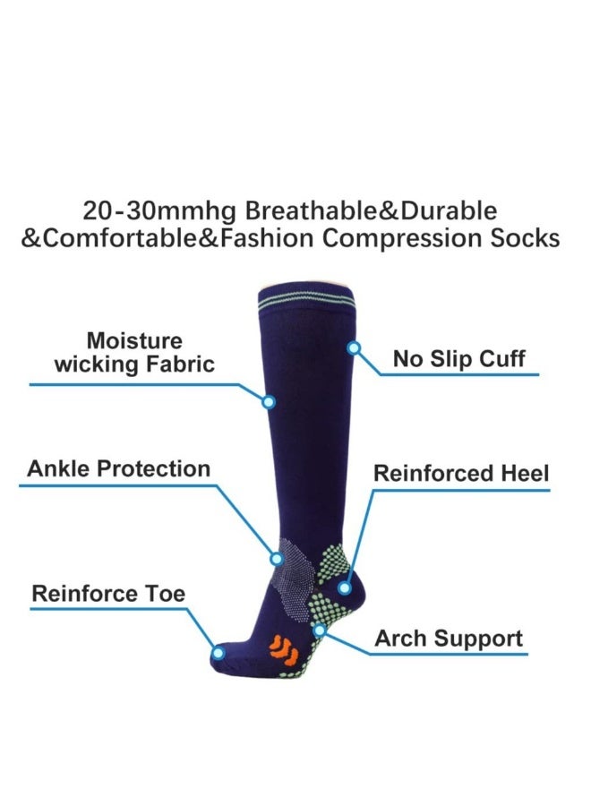 Generic 20-30 mmHg 4 Pair Medical Sport Compression Sock Unisex cotton support socks for Men Women Nurse  - Image 3