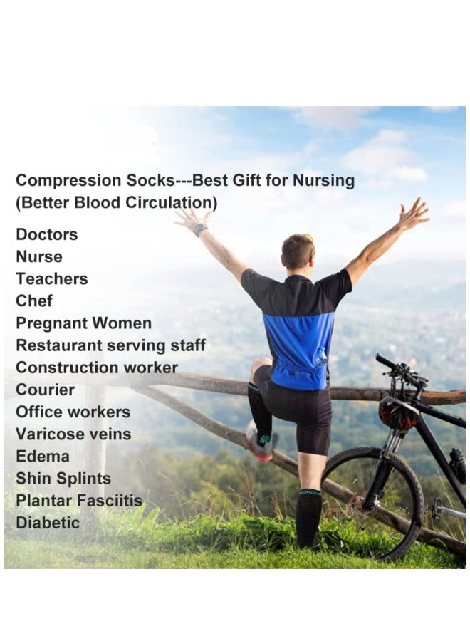 Generic 20-30 mmHg 4 Pair Medical Sport Compression Sock Unisex cotton support socks for Men Women Nurse  - Image 2