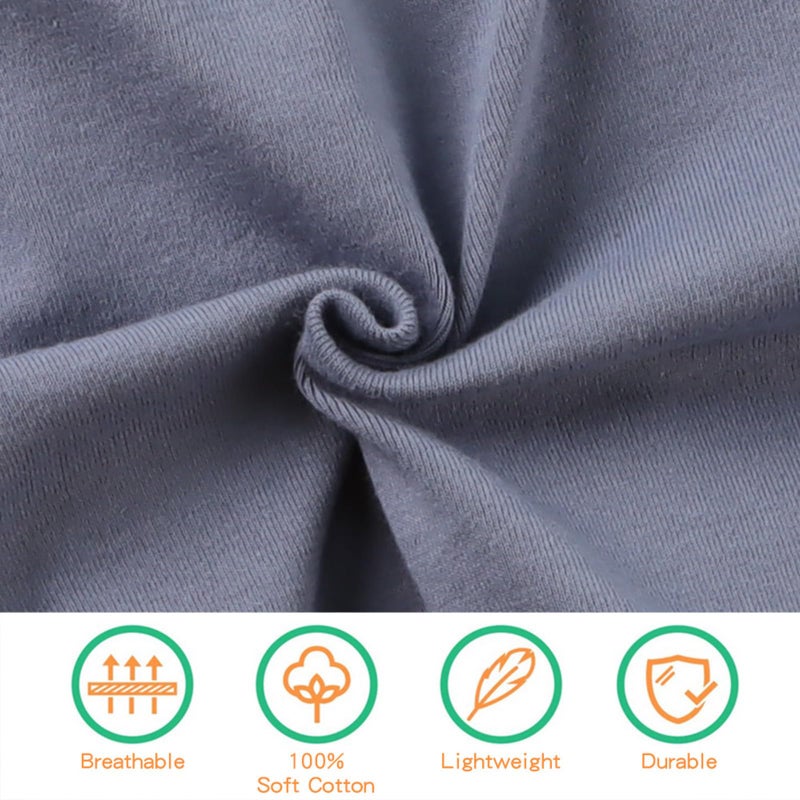 PESAAT Cotton Baby Swaddle Hat Set Newborn Infant Hats Receiving Blankets for Baby Boys Girls (0-6 Months, Haze Blue) - Image 3