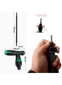 Dayish Dayish 2 in 1 TRatchet Screwdriver Interchangeable Phillips and Slotted Magnetic Hand Tool with T Shape Multifunctional Nonslip Handle Home Repair Screwdriver Kit Green  - Image 3