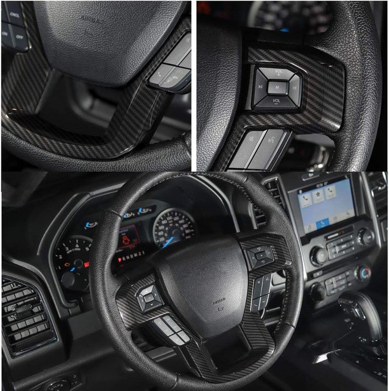 Keptrim for F-150 ABS Carbon Fiber Steering Wheel Cover Trim for 2015 2016 2017 2018 2019 2020 Ford F150, for 2017-2022 F250 F350, for 2018-2021 Ford Expedition - Image 5